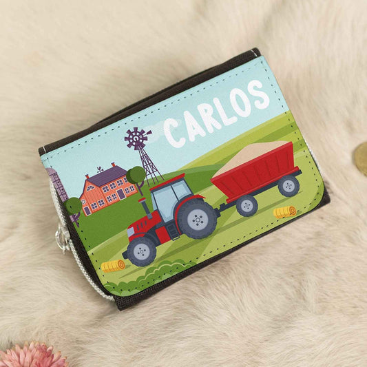Bedruckte Geldbörse für Kinder im Traktor Design