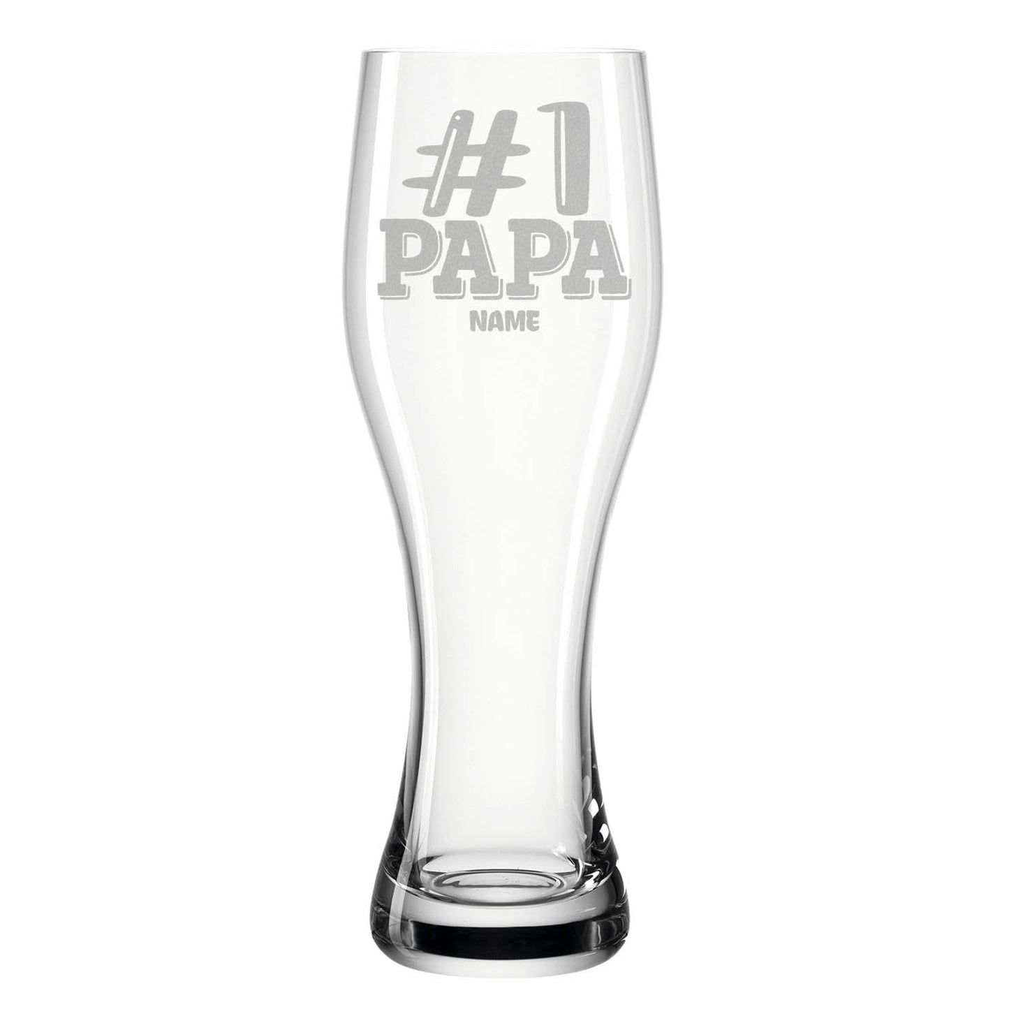 Leonardo Weizenglas "#1 Papa" mit Namen