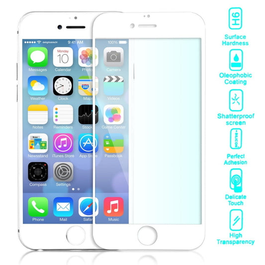 NALIA Schutzglas kompatibel mit iPhone 6 / 6S, Full-Cover Displayschutz Handy-Folie, 9H Härte Glas-Schutzfolie Bildschirm-Abdeckung, Schutz-Film Screen Protector Tempered Glass - Transparent (weiß)