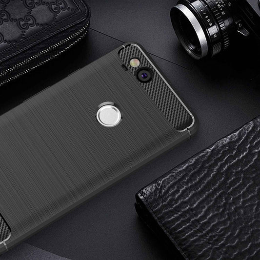 NALIA Silikonhülle für Google Pixel 2 – Rutschfest & Matt – VORTEX (Gebürstete Optik & Carbon Design) – Marke aus Berlin