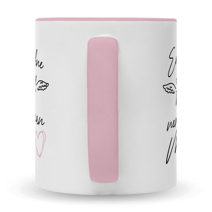 Bedruckte Tasse mit Spruch Engel ohne Flügel