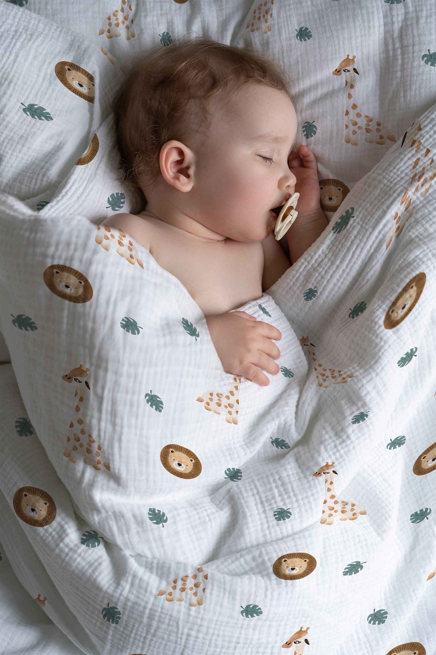 "Giraffe und Löwe" Premium Kinderbettwäsche