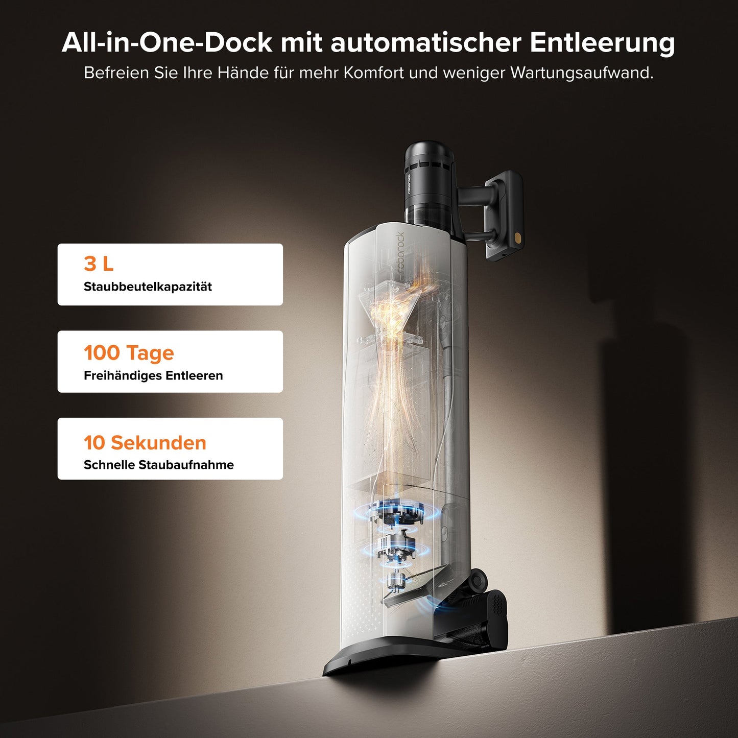Roborock H60 Hub Ultra Akku-Staubsauger mit Absaugstation