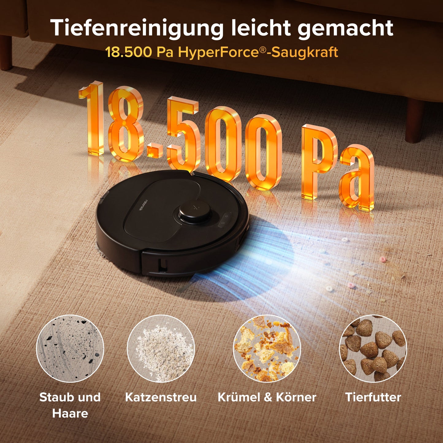 Roborock Qrevo S Pro Saug- und Wischroboter – Saugkraft von 18.500 Pa und Multifunktions-Dockingstation
