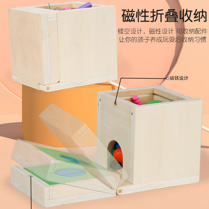 Montessori Holz Lernbox – Multifunktionales Steck- & Formenpuzzle für Kinder