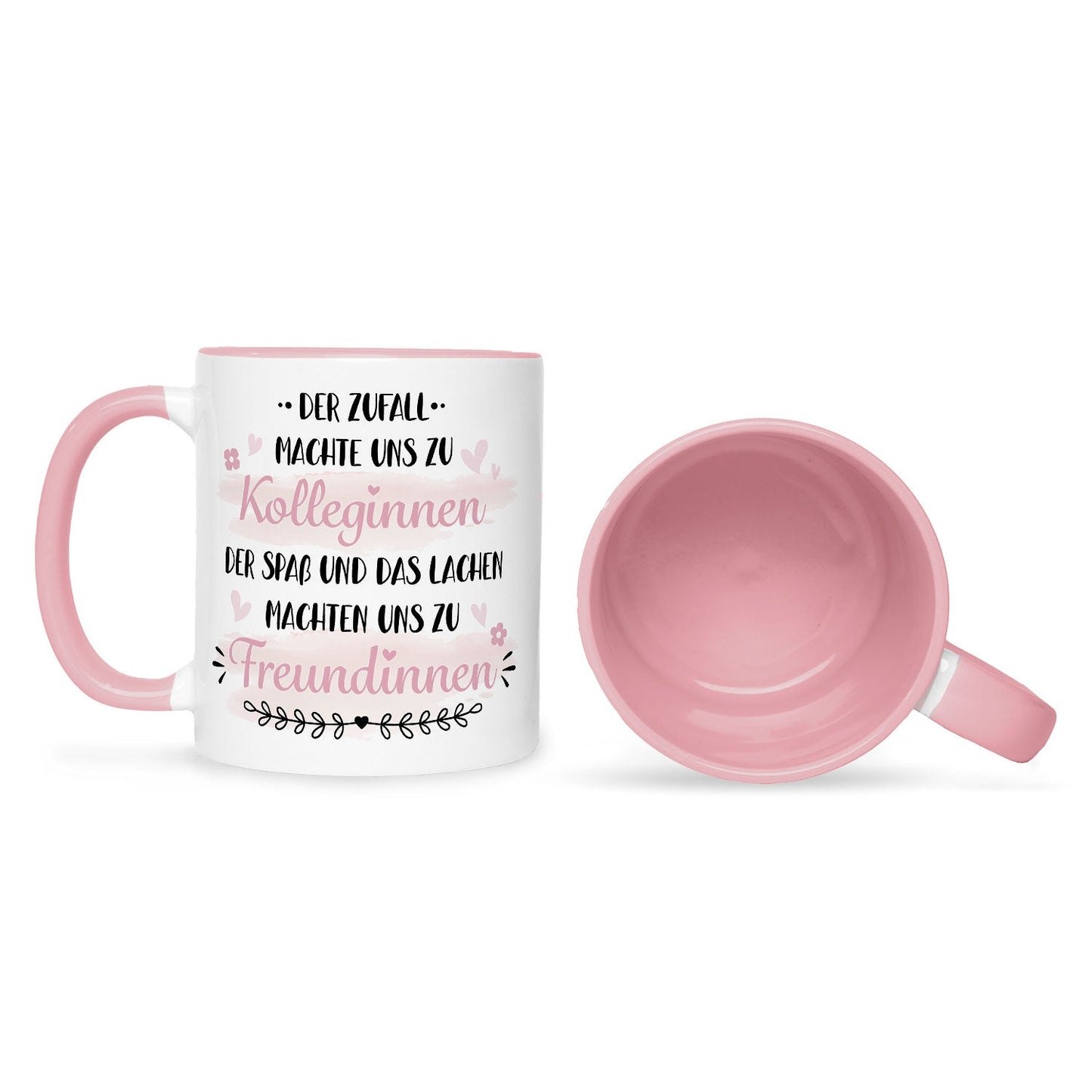 Bedruckte Tasse mit Spruch Der Zufall machte uns zu Kolleginnen