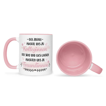 Bedruckte Tasse mit Spruch Der Zufall machte uns zu Kolleginnen
