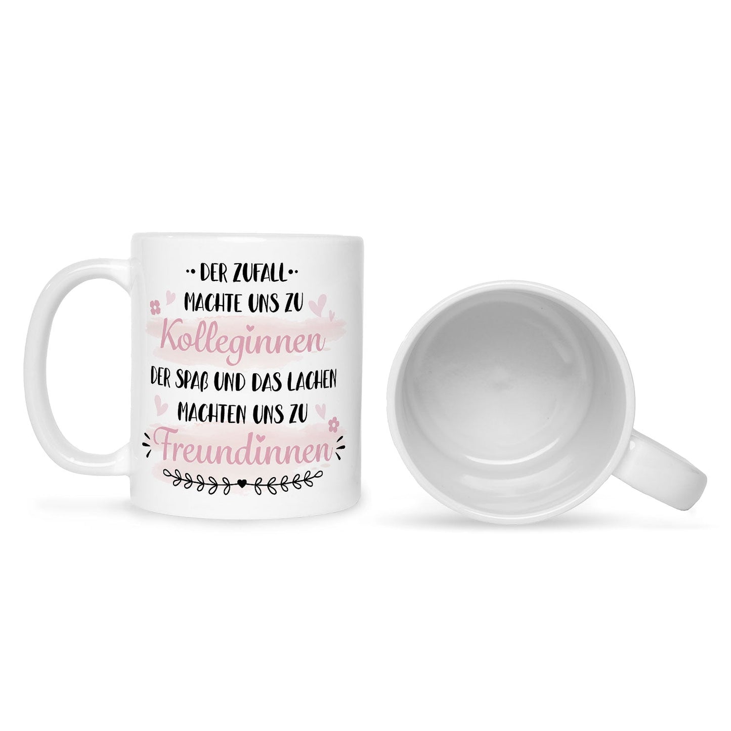 Bedruckte Tasse mit Spruch Der Zufall machte uns zu Kolleginnen
