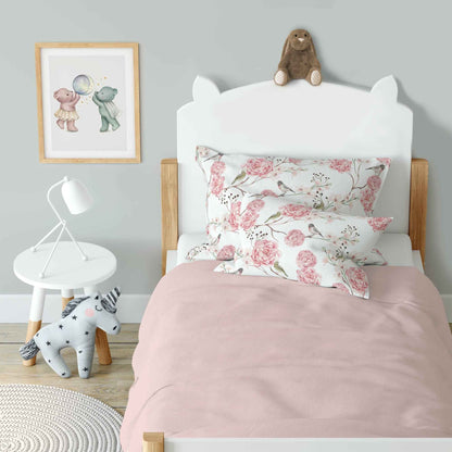 "Vögel und Blumen" Premium Kinderbettwäsche