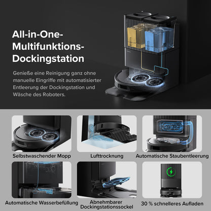 Roborock QV 35A Saugroboter Set (verbessert von Qrevo S) mit Multifunktionsdock (mit Staubsaugerbeutel*2 Stück)