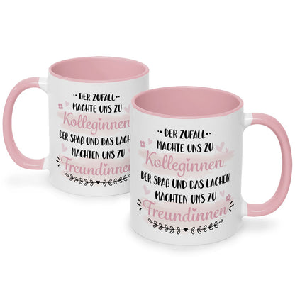 Bedruckte Tasse mit Spruch Der Zufall machte uns zu Kolleginnen