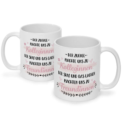 Bedruckte Tasse mit Spruch Der Zufall machte uns zu Kolleginnen