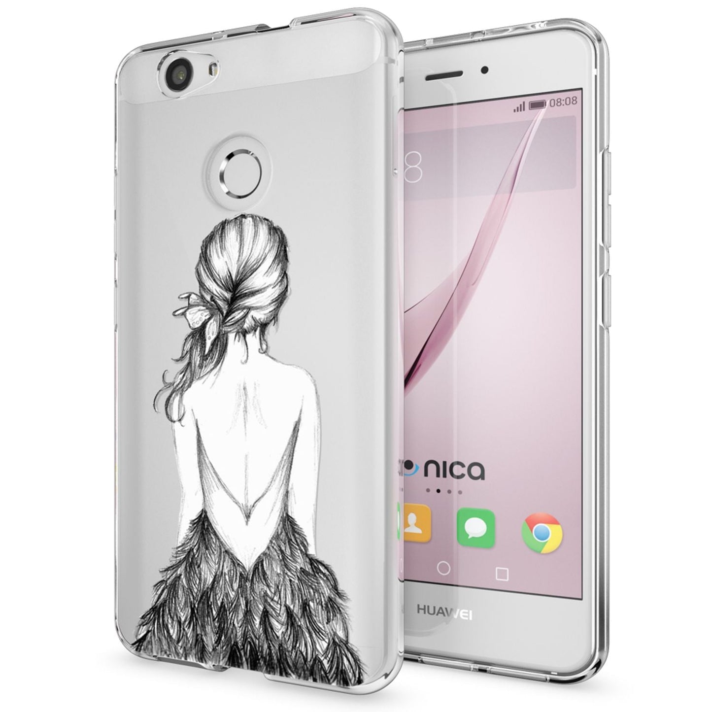 NALIA Handyhülle kompatibel mit Huawei Nova, Slim Silikon Motiv Case Cover Hülle Crystal Schutzhülle Dünn Durchsichtig, Etui Handy-Tasche Back-Cover Smart-Phone Bumper