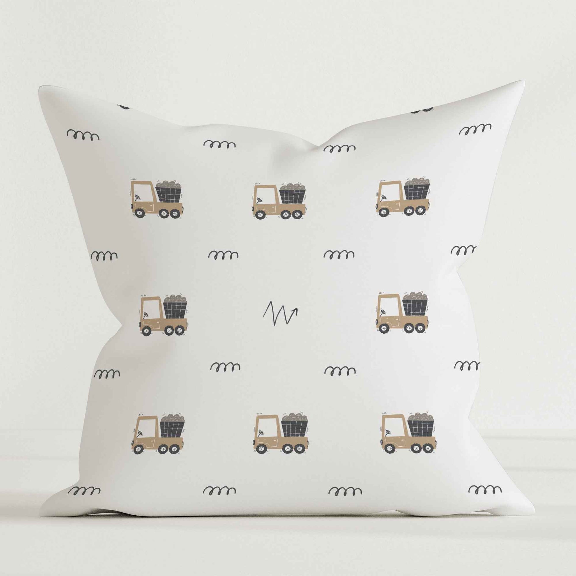 "Baufahrzeuge" Premium Kinder Dekokissen
