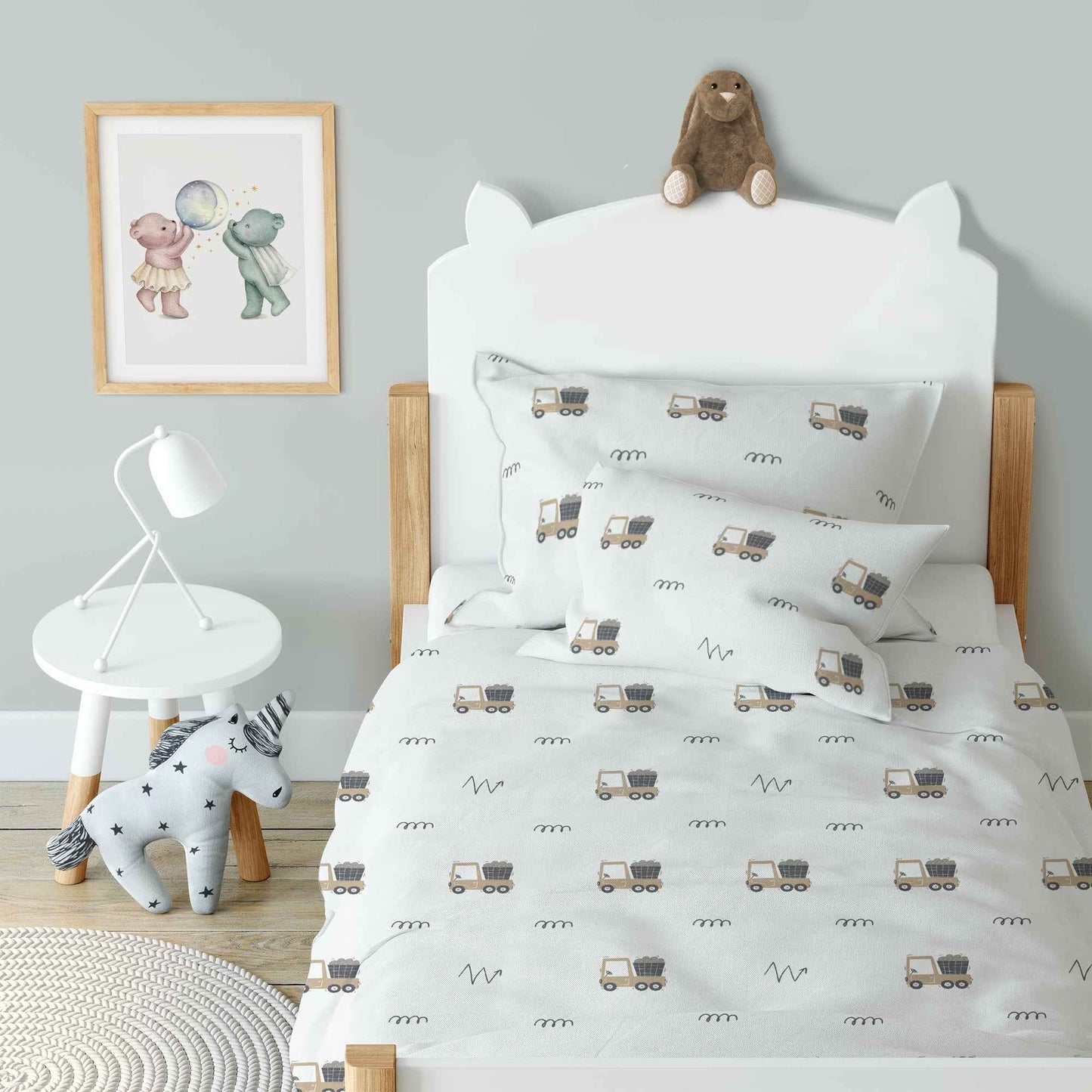 "Baufahrzeuge" Premium Kinderbettwäsche