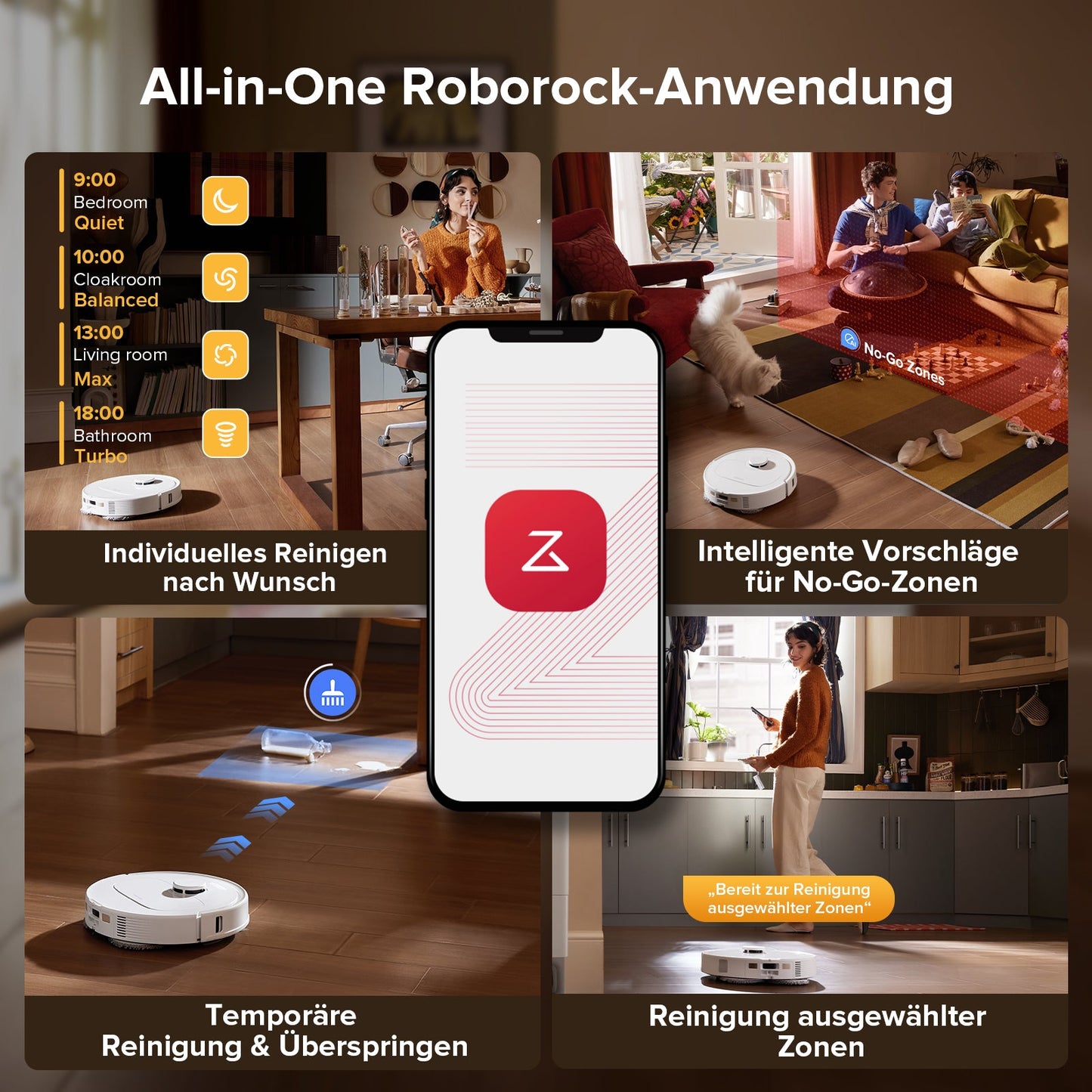 Roborock QV 35S Set Roboter-Staubsauger mit Multifunktions-Dockingstation (mit Staubbeutel*2 Stück und Filter*1 Stück)
