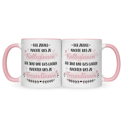 Bedruckte Tasse mit Spruch Der Zufall machte uns zu Kolleginnen