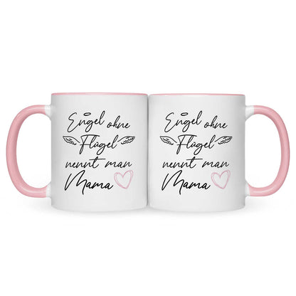 Bedruckte Tasse mit Spruch Engel ohne Flügel