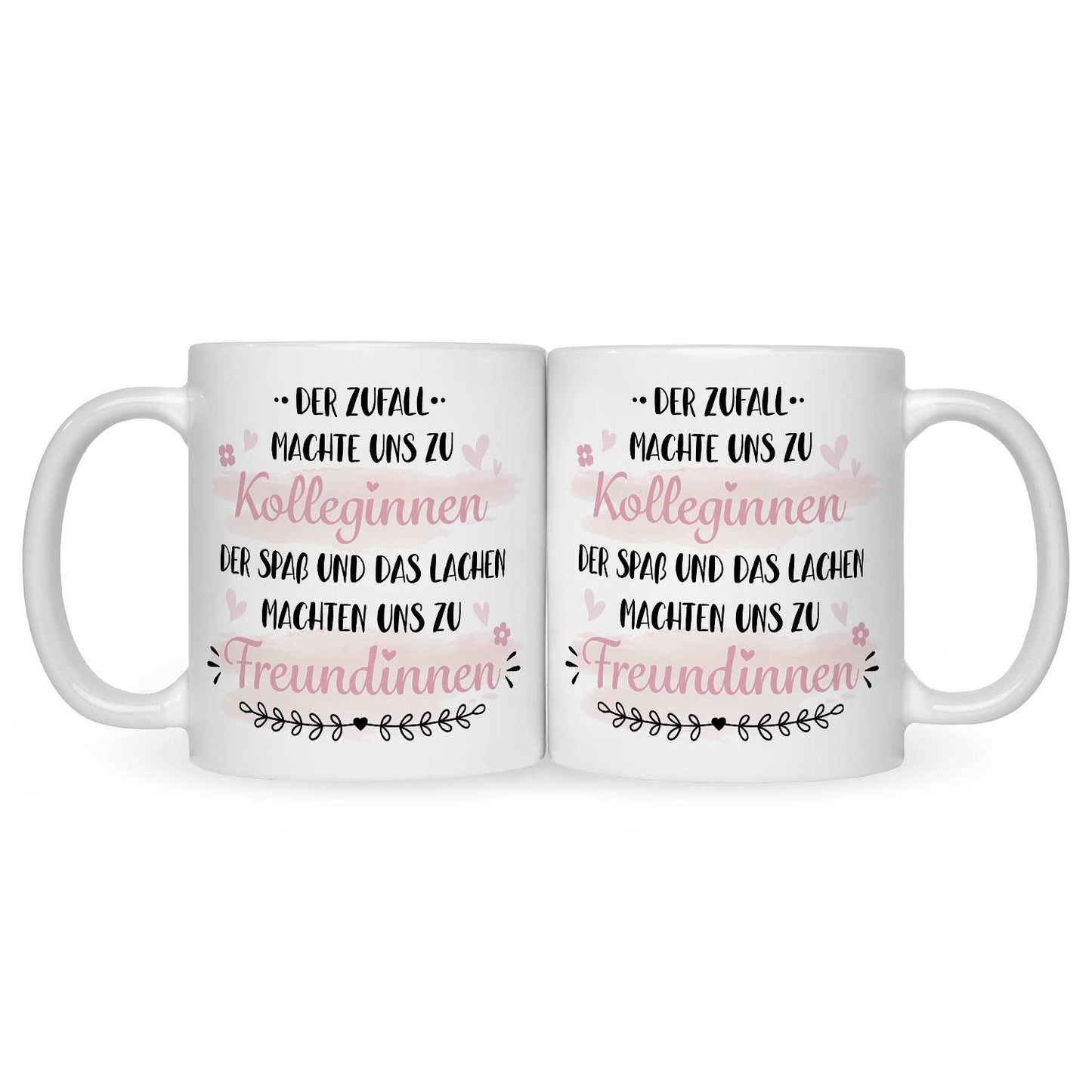 Bedruckte Tasse mit Spruch Der Zufall machte uns zu Kolleginnen