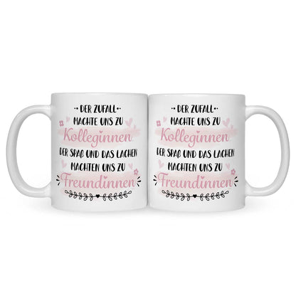 Bedruckte Tasse mit Spruch Der Zufall machte uns zu Kolleginnen