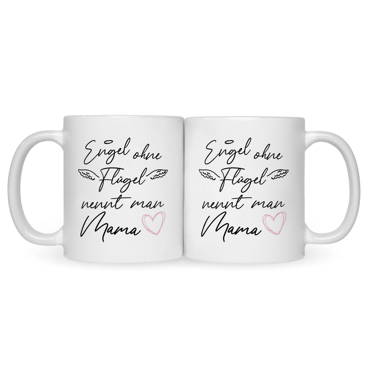 Bedruckte Tasse mit Spruch Engel ohne Flügel