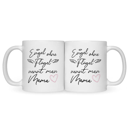 Bedruckte Tasse mit Spruch Engel ohne Flügel