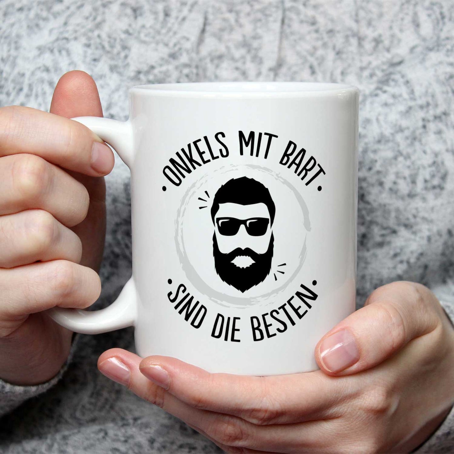 Bedruckte Tasse mit Name - Onkels mit Bart