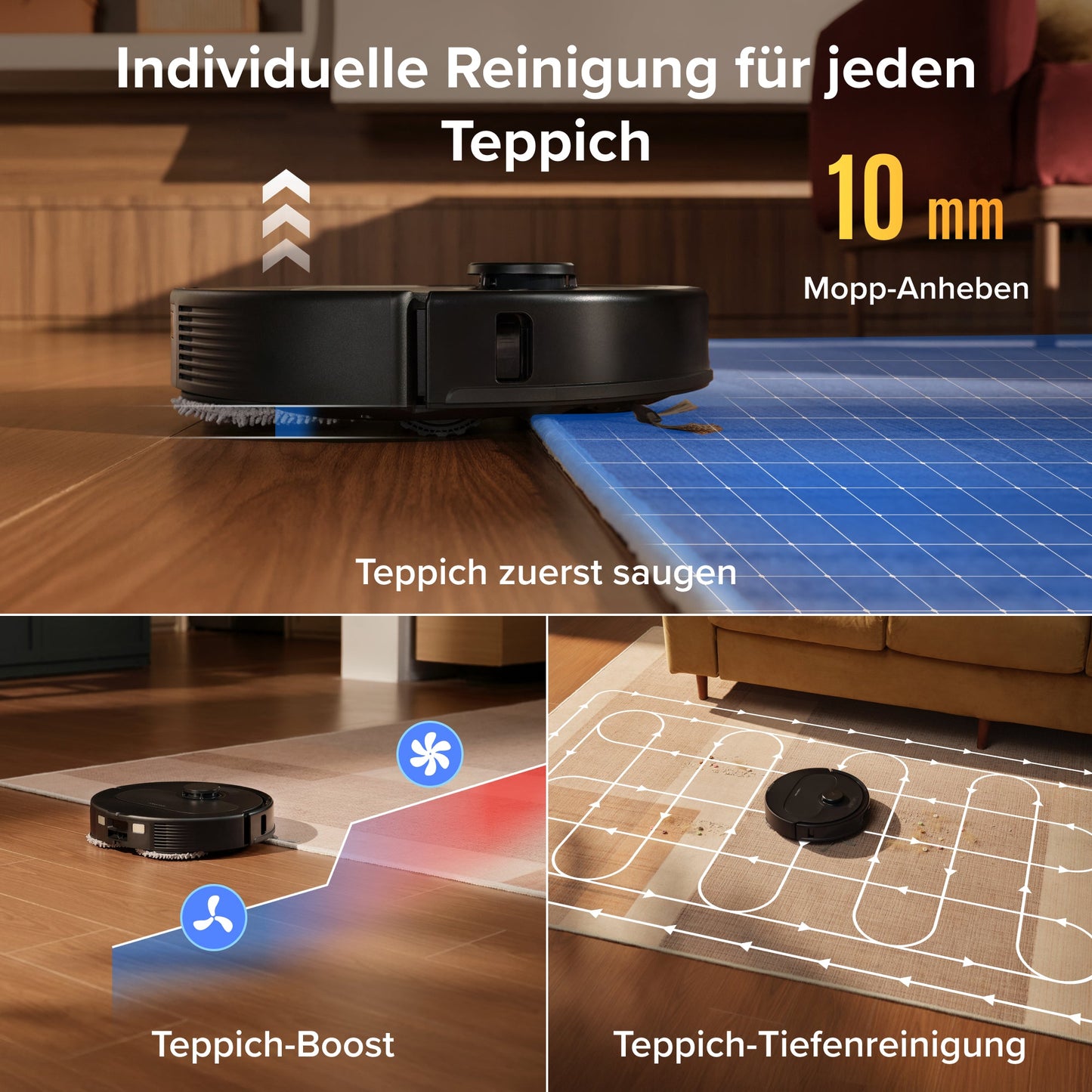 Roborock Qrevo S Pro Saug- und Wischroboter – Saugkraft von 18.500 Pa und Multifunktions-Dockingstation