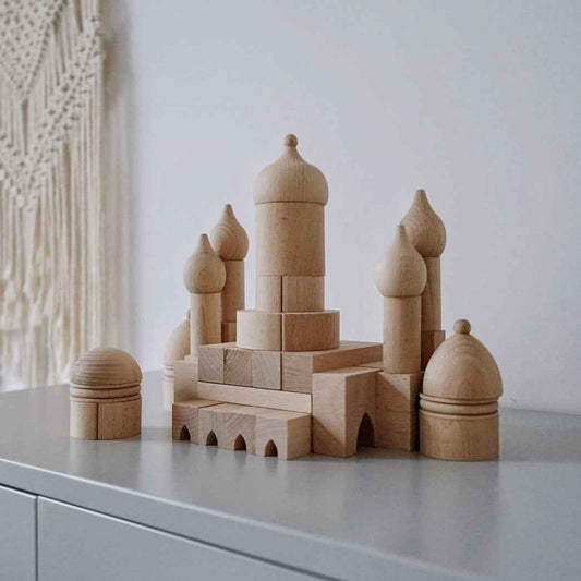 Zwiebel-Schloss Bausteine – Kreatives Konstruktionsspielzeug aus Holz für kleine Baumeister