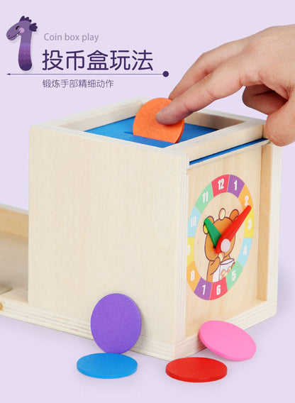 Montessori Holz Lernbox – Multifunktionales Steck- & Formenpuzzle für Kinder