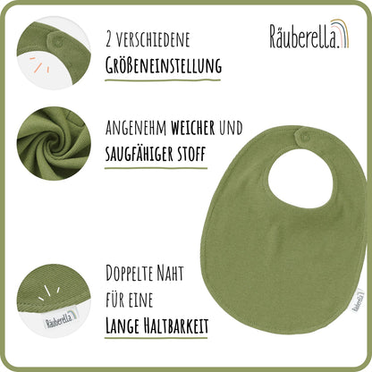 Baby Geschenkset 3-teilig Oliv – Body, Mütze & Lätzchen