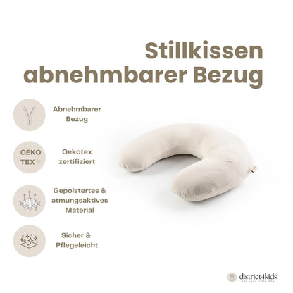 Stillkissen U-Form Musselin – abnehmbarer Bezug