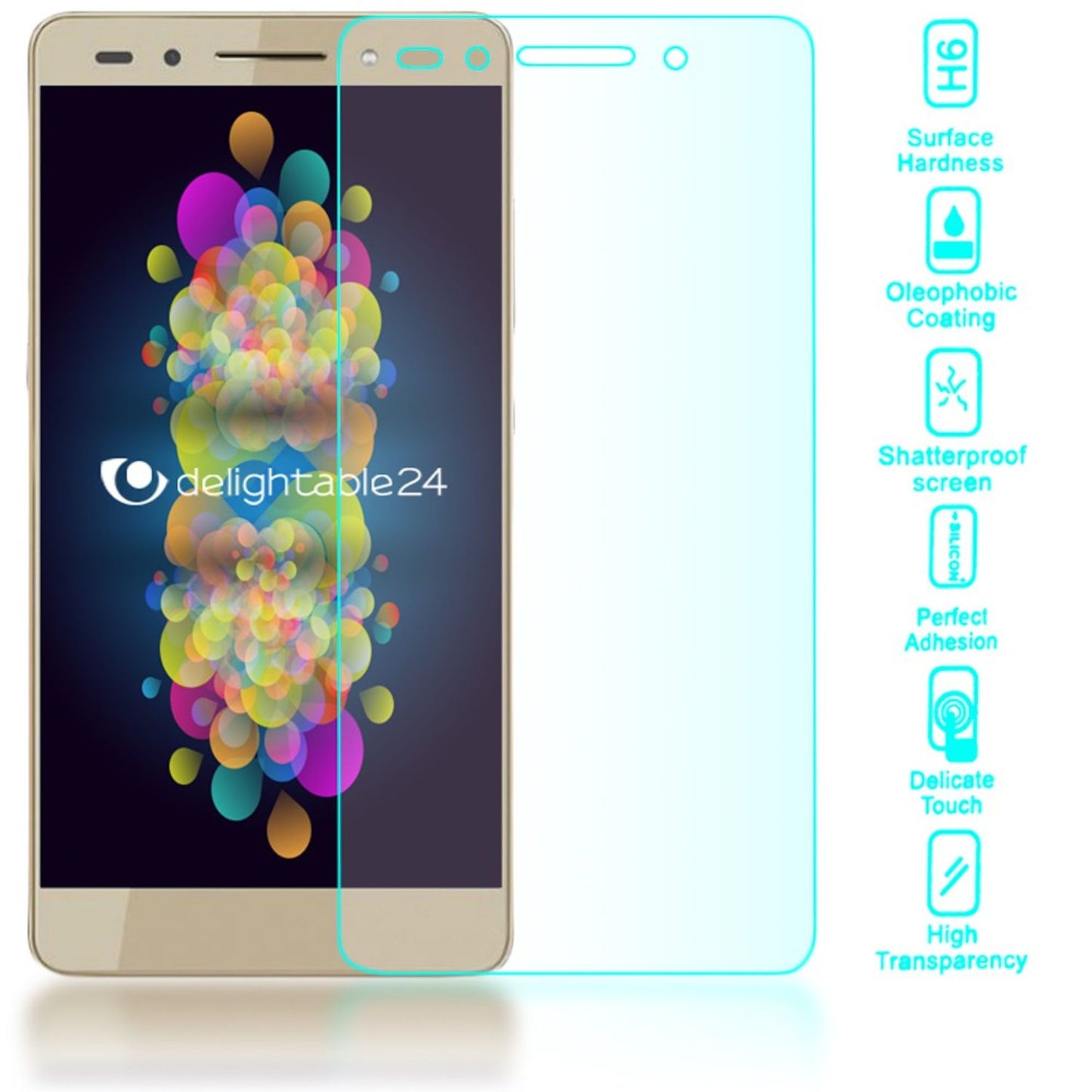 NALIA Schutzglas kompatibel mit Huawei Honor 7, Full-Cover Displayschutz Handy-Folie, 9H Härte Glas-Schutzfolie Bildschirm-Abdeckung Schutz-Film Phone HD Screen Protector Tempered Glass - Transparent