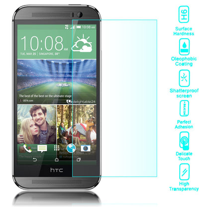 NALIA Schutzglas kompatibel mit HTC One M8, Full-Cover Displayschutz Handy-Folie, 9H Härte Glas-Schutzfolie Bildschirm-Abdeckung, Schutz-Film Phone HD Screen Protector Tempered Glass - Transparent