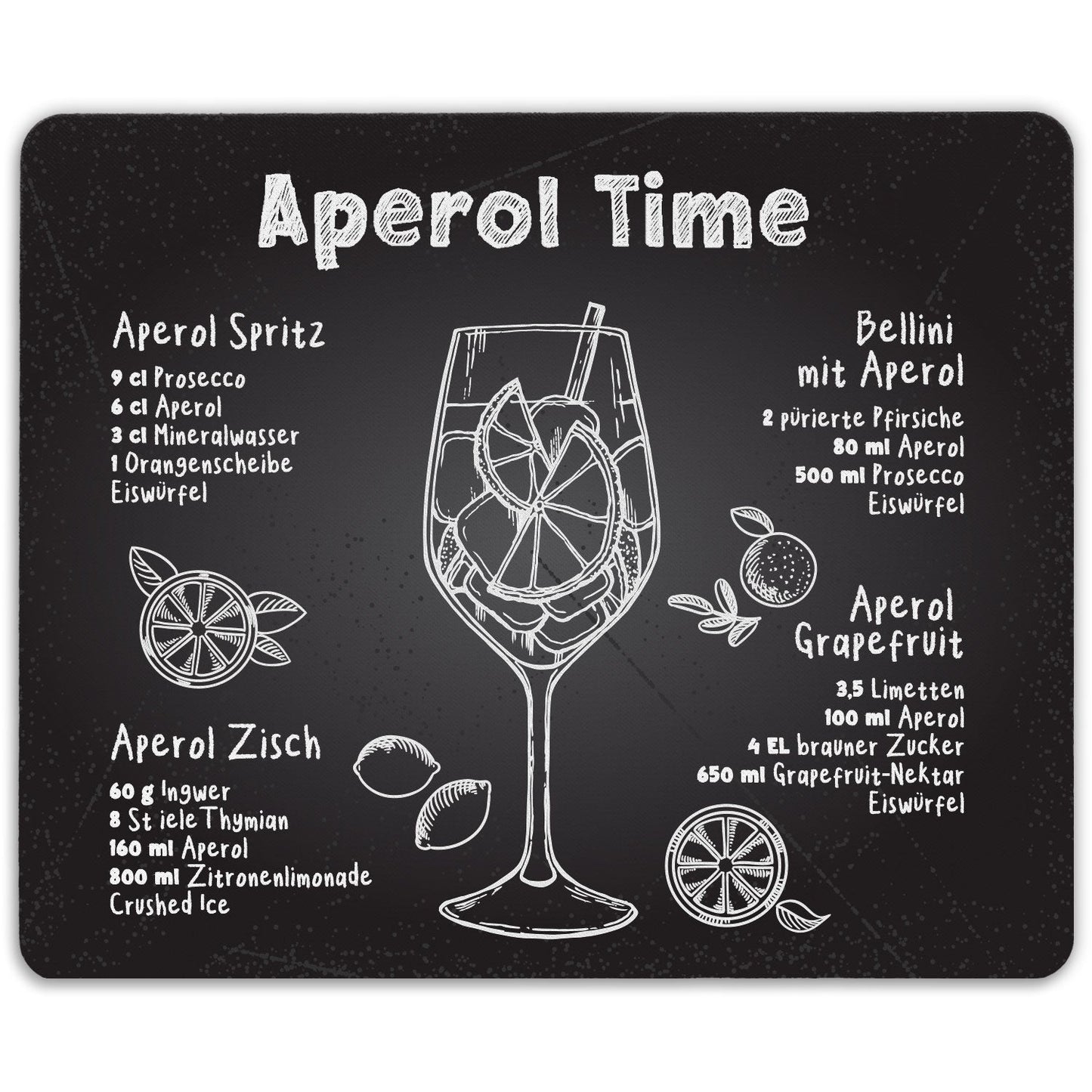 Bedrucktes Mousepad - Aperol Time Rezepte