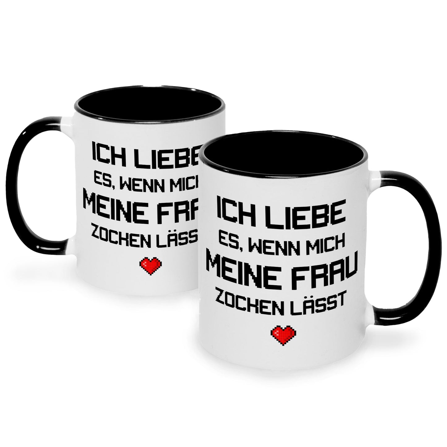 Bedruckte Tasse mit Spruch Ich liebe es wenn mich meine Frau zocken lässt