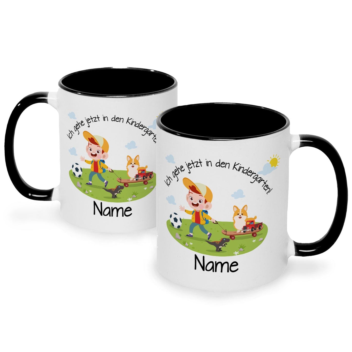 Bedruckte Tasse mit Motiv Ich gehe jetzt in den Kindergarten für Jungen & Mädchen