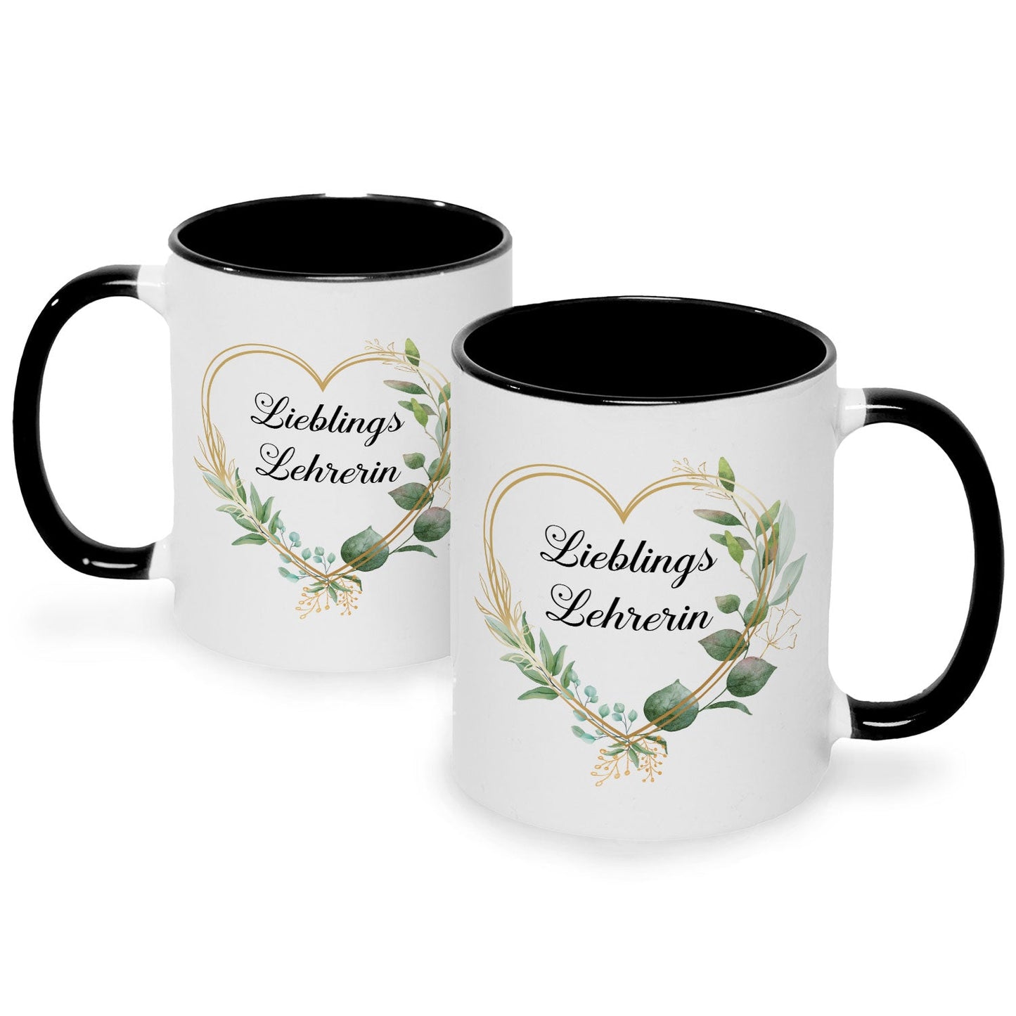 Bedruckte Tasse mit Spruch Lieblingslehrer/Lieblingslehrerin
