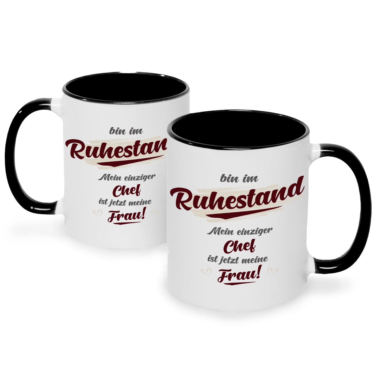 Bedruckte Tasse mit Spruch Bin im Ruhestand