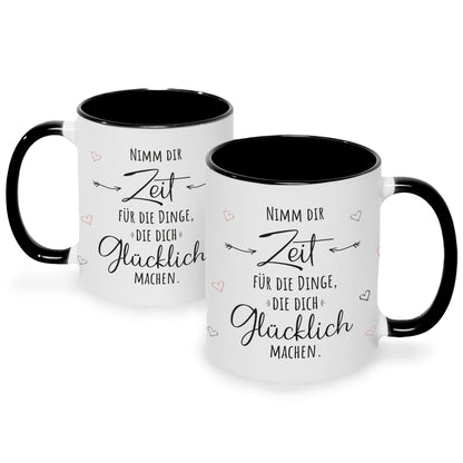 Bedruckte Tasse mit Spruch Nimm dir Zeit