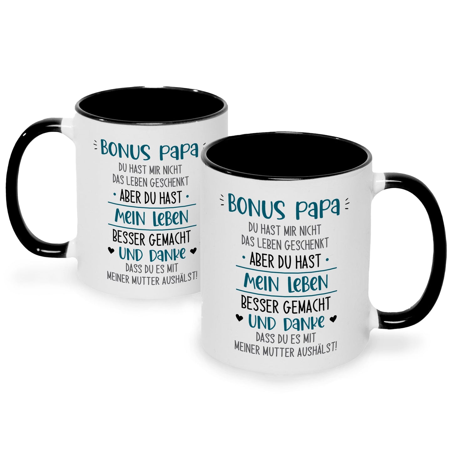 Bedruckte Tasse mit Spruch Bonus Eltern