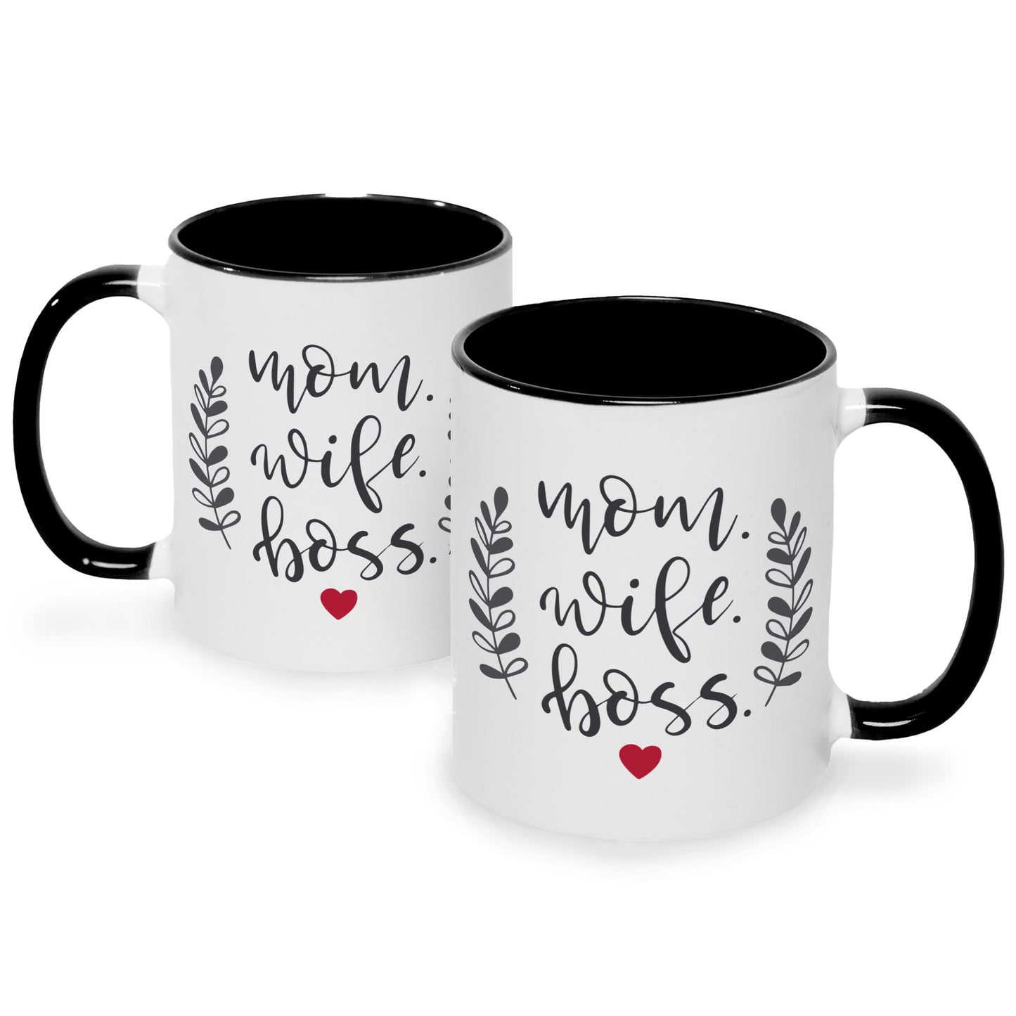 Bedruckte Tasse mit Spruch Mom Wife Boss