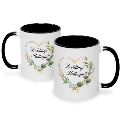 Bedruckte Tasse mit Spruch Lieblingskollegin