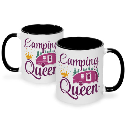 Bedruckte Tasse mit Spruch Camping Queen
