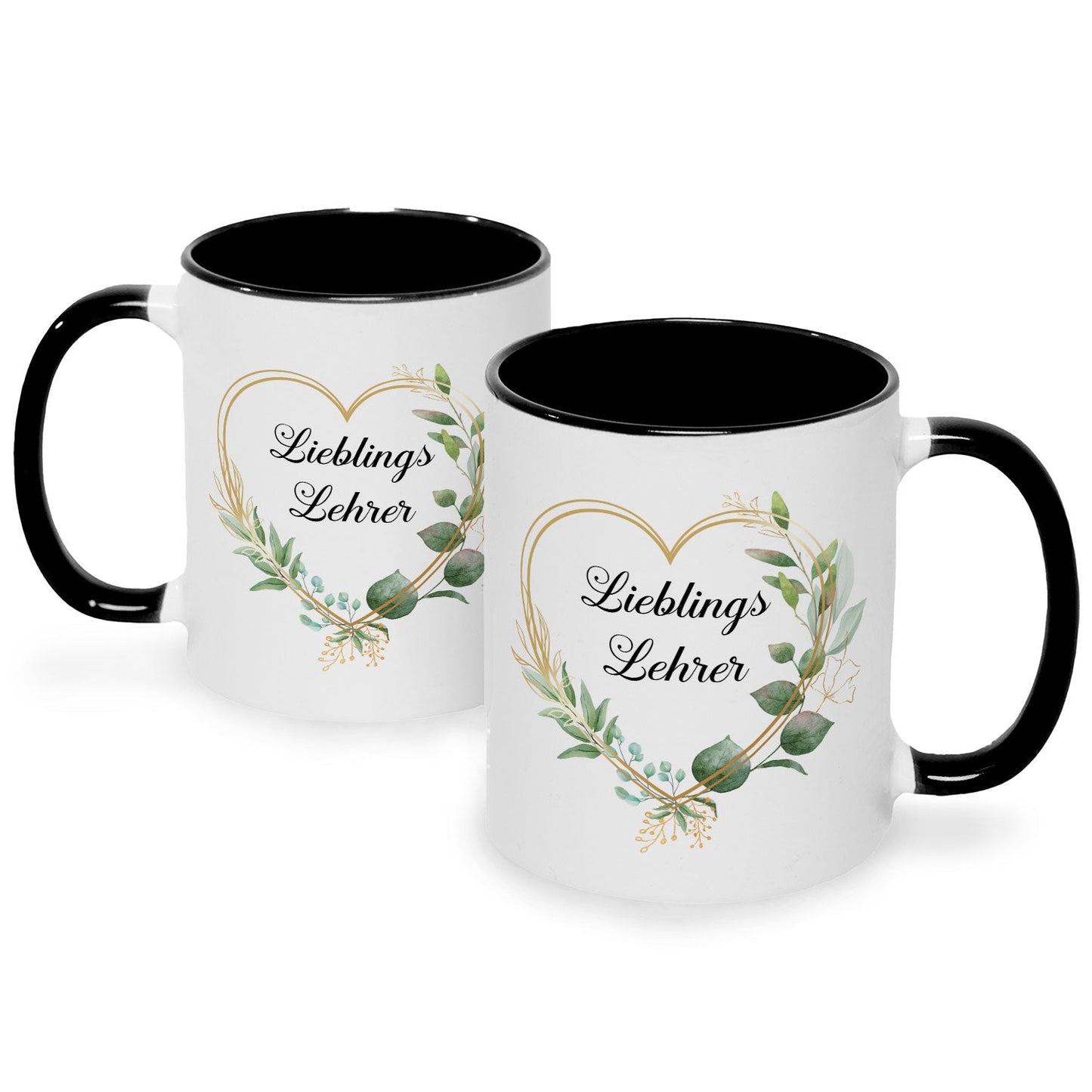 Bedruckte Tasse mit Spruch Lieblingslehrer/Lieblingslehrerin