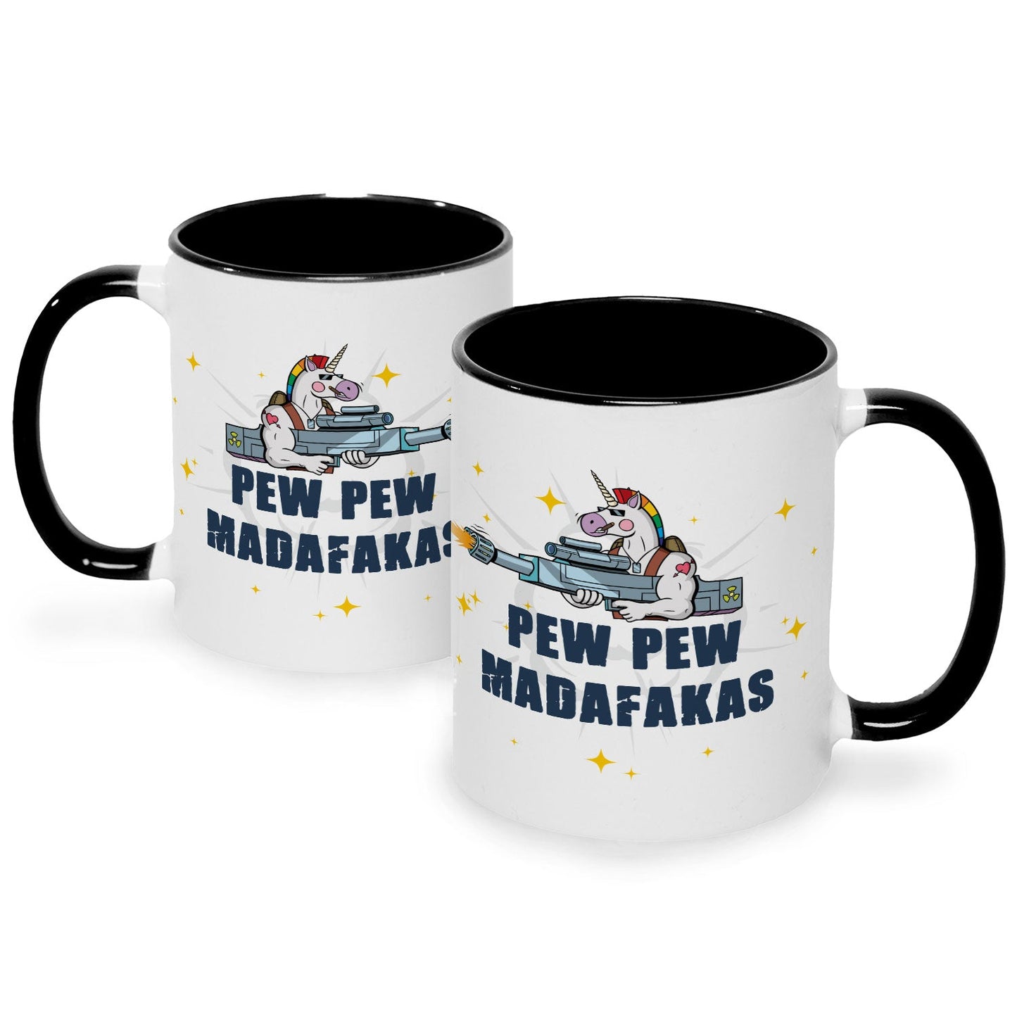 Bedruckte Tasse mit Spruch Pew Pew Madafakas