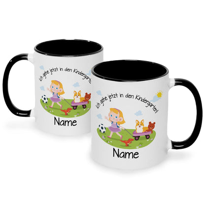 Bedruckte Tasse mit Motiv Ich gehe jetzt in den Kindergarten für Jungen & Mädchen