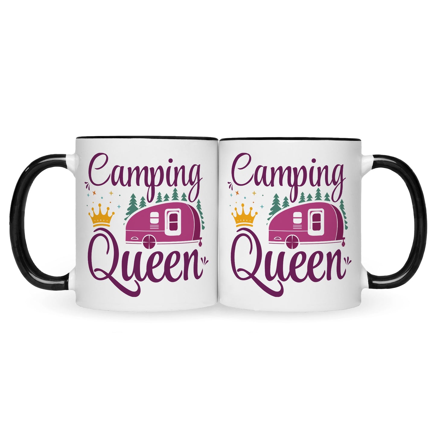 Bedruckte Tasse mit Spruch Camping Queen