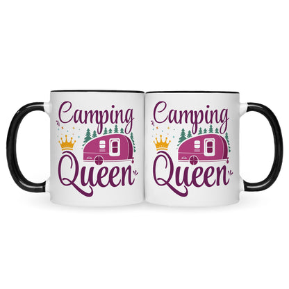 Bedruckte Tasse mit Spruch Camping Queen