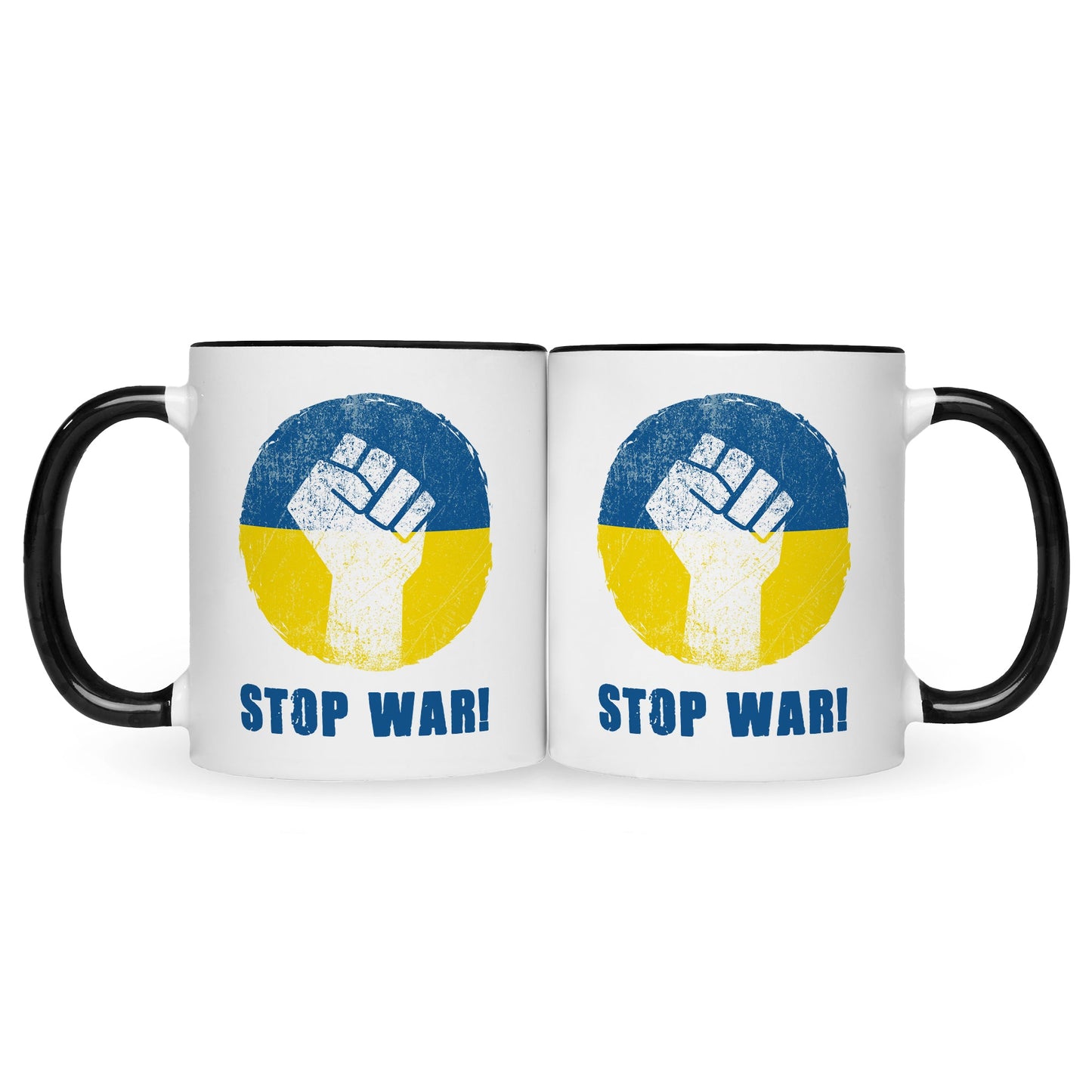 Bedruckte Tasse mit Spruch Stop War Ukraine